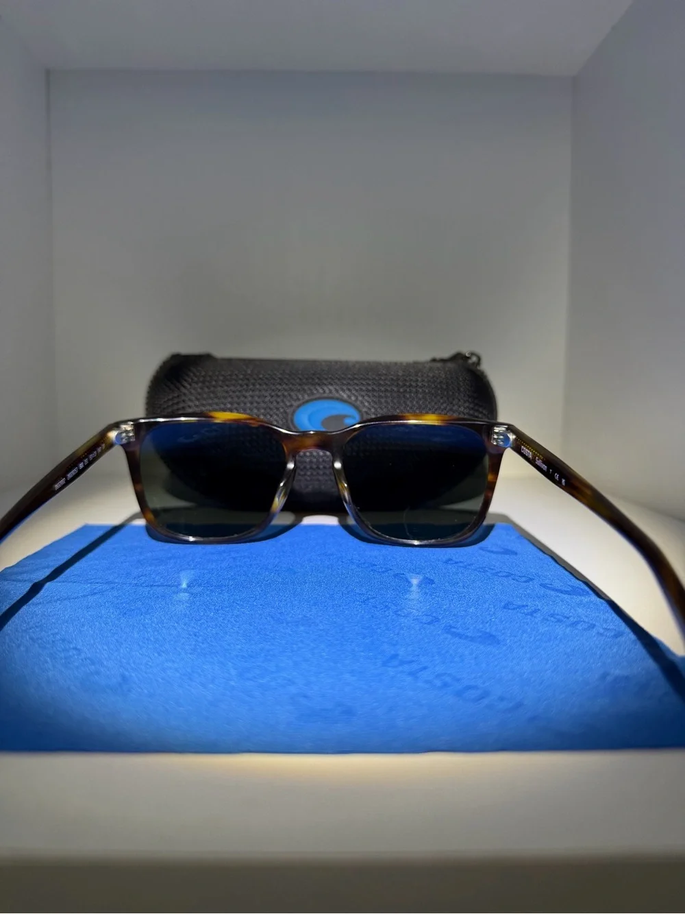 Costa Tortoise Frame Sunglasses with Blue Lenses